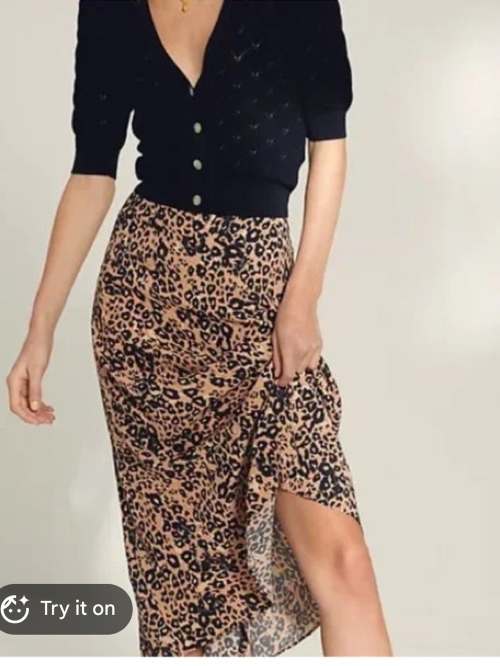 Aritzia Wilfred Leopard Midi Slip Skirt Size 0